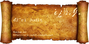 Őri Judit névjegykártya